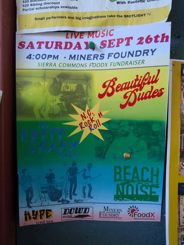 Flyer for Beautiful Dudes, The Brett Shady Band, Beach Noise
